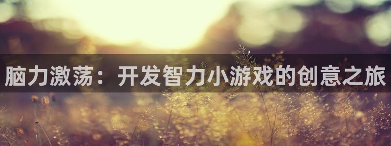 沐鸣2注册流程：脑力激荡：开发智力小游戏的创意之旅